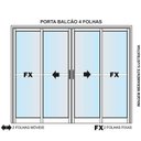 Ver imagem 2 de Porta de Alumínio de Correr com 4 Folhas Preto 210x200