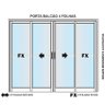 Porta de Alumínio de Correr com 4 Folhas Preto 210x200 - 2