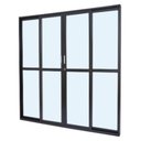 Ver imagem 1 de Porta de Alumínio de Correr com 4 Folhas Preto 210x200