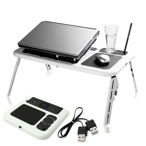 Mesa Notebook Dobrável 2 Coolers USB Regulável Ergonômico