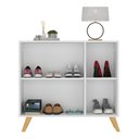 Ver imagem 5 de Sapateira Retrô com Espelho 3 Portas Nina Multimóveis MP6022 Branca/Natural