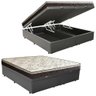 Cama Box Baú Queen Sintético Bipartido + Colchão Elegance Ortopédico Espuma D33 Extra Firme 158x198x - 1