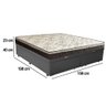 Cama Box Baú Queen Sintético Bipartido + Colchão Elegance Ortopédico Espuma D33 Extra Firme 158x198x - 4