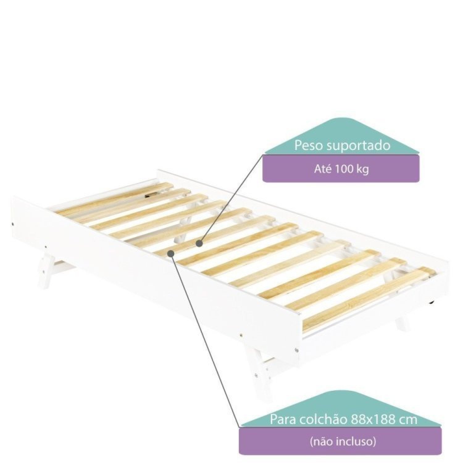 Bicama Solteiro Juvenil Exclusive/Prime Lift com Pés Retráteis Casatema - 10