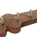 Ver imagem 3 de Porta Chaves Retrô em Madeira com 7 Ganchos de Metal:marrom