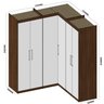 Guarda Roupa Modulado de Canto 3 Peças Sauá YesCasa - 3