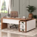 Ver imagem 2 de Mesa para Escritório Home Office em L 170x155cm Unik A02 Freijó Branco - Lyam Decor