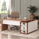 Ver imagem 2 de Mesa para Escritório Home Office em L 170x155cm Unik A02 Freijó Branco - Lyam Decor