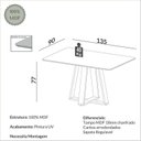 Ver imagem 4 de Conjunto para Sala de Jantar Mesa Retangular e 4 Cadeiras Estofadas Encosto Telado 100% MDF Bolonha Verde/Freijó/Off White