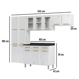 Cozinha de Aço Compacta com Vidro 4 Peças Diamante  - 4
