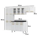 Ver imagem 4 de Cozinha de Aço Compacta Modulada com Vidro 4 Peças Diamante Telasul Branco