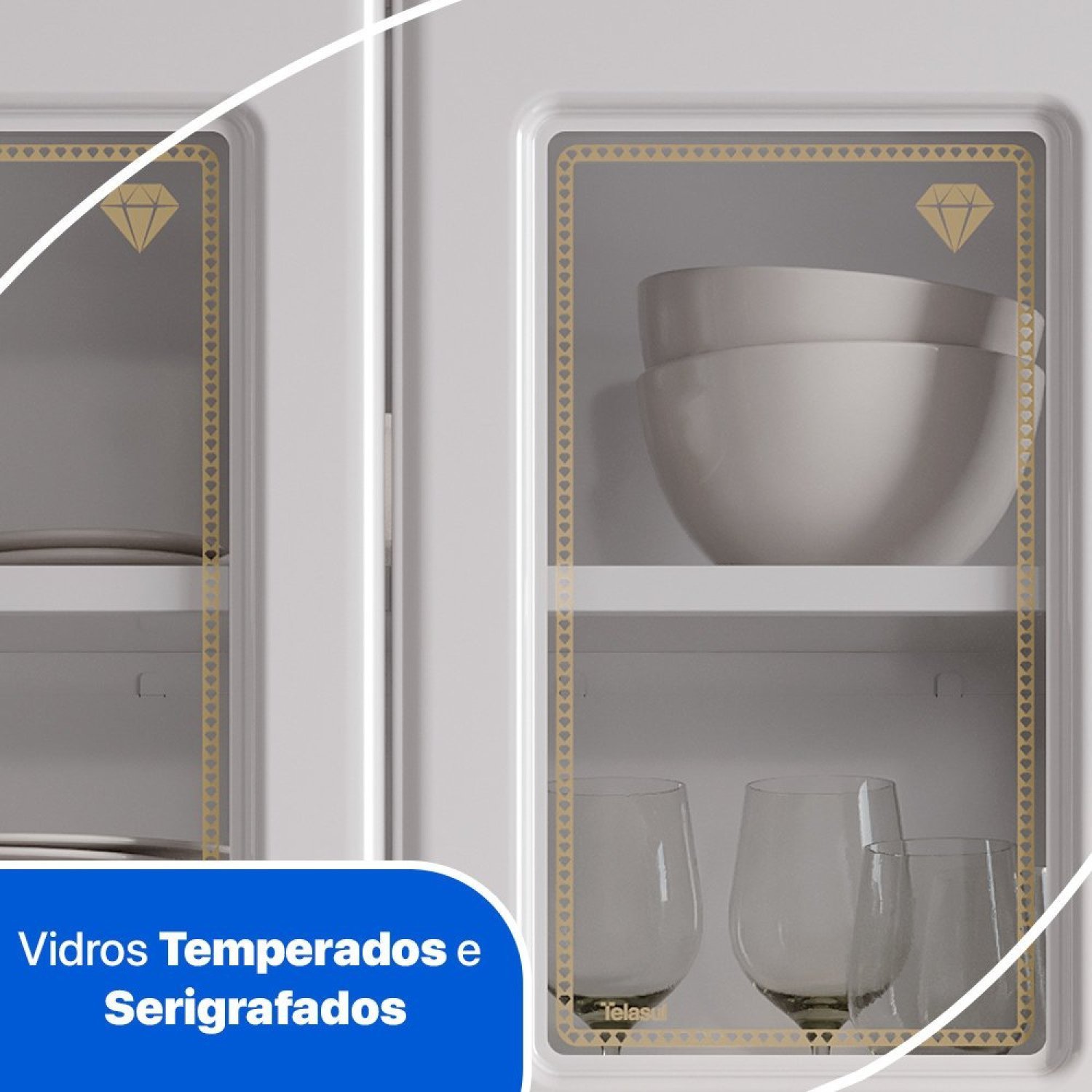 Cozinha de Aço Compacta com Vidro 4 Peças Diamante  - 7