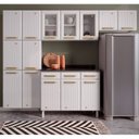 Ver imagem 1 de Cozinha de Aço Compacta Modulada com Vidro 4 Peças Diamante Telasul Branco