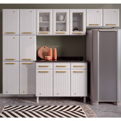 Cozinha de Aço Compacta com Vidro 4 Peças Diamante Telasul