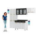 Ver imagem 5 de Cozinha Completa Modulada com Vidro 4 Peças 14 Portas 3 Gavetas Diamante Telasul Branco/Preto