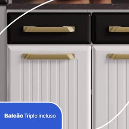 Cozinha Completa com Vidro 4 Peças 14 Portas 3 Gavetas Diamante Telasul - 7