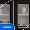 Ver mais imagens de Cozinha Completa Modulada com Vidro 4 Peças 14 Portas 3 Gavetas Diamante Telasul Branco/Preto