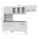 Ver imagem 4 de Cozinha Compacta Modulada de Aço 4 Peças com Paneleiro e Nicho para Micro-Ondas 12 Portas 1 Gaveta Diamante Branco