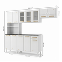 Ver imagem 4 de Cozinha Compacta de Aço 4 Peças com Paneleiro e Nicho para Micro-ondas 12 Portas 1 Gaveta Diamante Branco