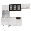 Ver imagem 3 de Cozinha de Aço Compacta Modulada 4 Peças 12 Portas 1 Gaveta Diamante Branco/Preto