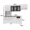 Ver imagem 4 de Cozinha de Aço Compacta Modulada 4 Peças 12 Portas 1 Gaveta Diamante Branco/Preto