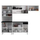 Ver imagem 6 de Cozinha de Aço Compacta Modulada 4 Peças 12 Portas 1 Gaveta Diamante Branco/Preto