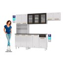 Ver imagem 5 de Cozinha de Aço Compacta Modulada 4 Peças 12 Portas 1 Gaveta Diamante Branco/Preto