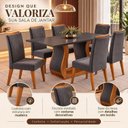Ver imagem 5 de Conjunto Mesa de Jantar com 6 Cadeiras Madeira Maciça Mel/Cinza Brilho/Grafite
