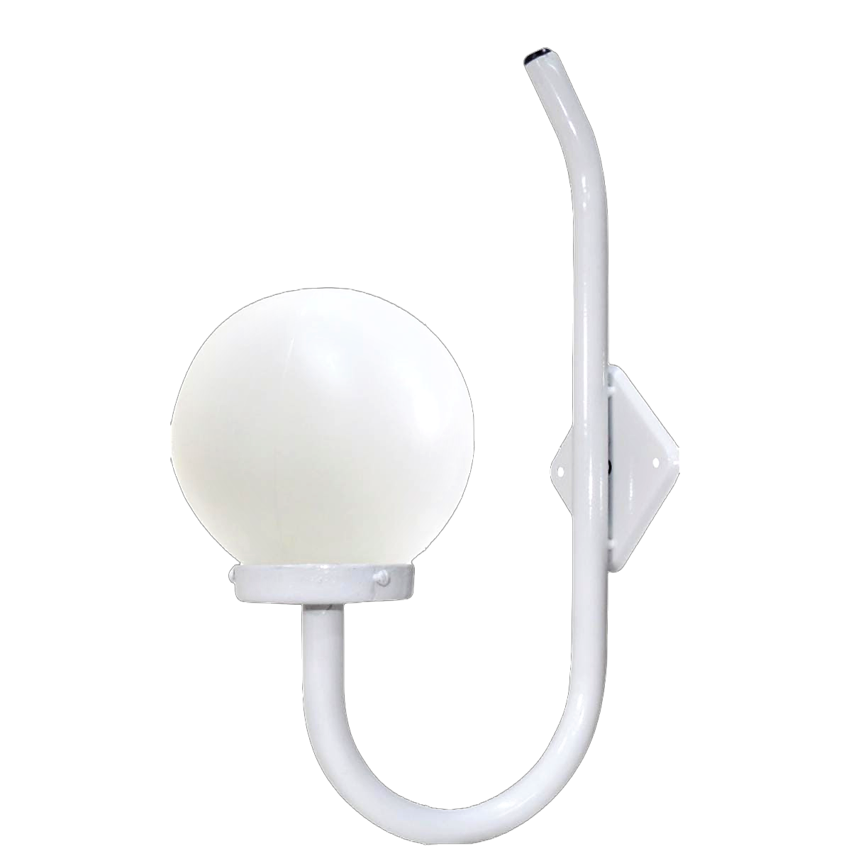 Luminária Globo Braço Curvo Parede Alumínio Branco 56x20cm Ouro Minas