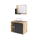 Ver imagem 2 de Conjunto Balcão C-cuba R30 e Espelheira Soft 600 Carvalho C-branco Chess Carvalho C-preto Ônix