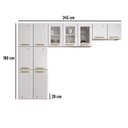 Ver imagem 4 de Cozinha de Aço Compacta Modulada 3 Peças com Vidros 11 Portas Diamante Telasul Branco