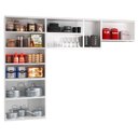 Ver imagem 5 de Cozinha de Aço Compacta Modulada 3 Peças com Vidros 11 Portas Diamante Telasul Branco