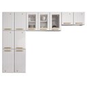 Ver imagem 3 de Cozinha de Aço Compacta Modulada 3 Peças com Vidros 11 Portas Diamante Telasul Branco