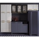 Ver imagem 1 de Cozinha de Aço Compacta Modulada 3 Peças com Vidros 11 Portas Diamante Telasul Branco/Preto