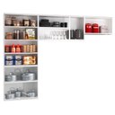 Ver imagem 5 de Cozinha de Aço Compacta Modulada 3 Peças com Vidros 11 Portas Diamante Telasul Branco/Preto