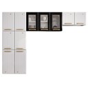Ver imagem 3 de Cozinha de Aço Compacta Modulada 3 Peças com Vidros 11 Portas Diamante Telasul Branco/Preto