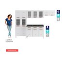 Ver imagem 3 de Cozinha Completa Modulada de Aço 4 Peças com Vidros e Gabinete Pia Multimóveis Cr20351 Branco