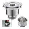 Valvula Pia Cozinha 4 1/2 Inox 304 com Cesto Removível Ralo - 1