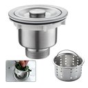 Ver imagem 1 de Valvula Pia Cozinha 4 1/2 Inox 304 com Cesto Removível Ralo