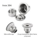Ver imagem 6 de Valvula Pia Cozinha 4 1/2 Inox 304 com Cesto Removível Ralo