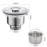 Valvula Pia Cozinha 4 1/2 Inox 304 com Cesto Removível Ralo - 3