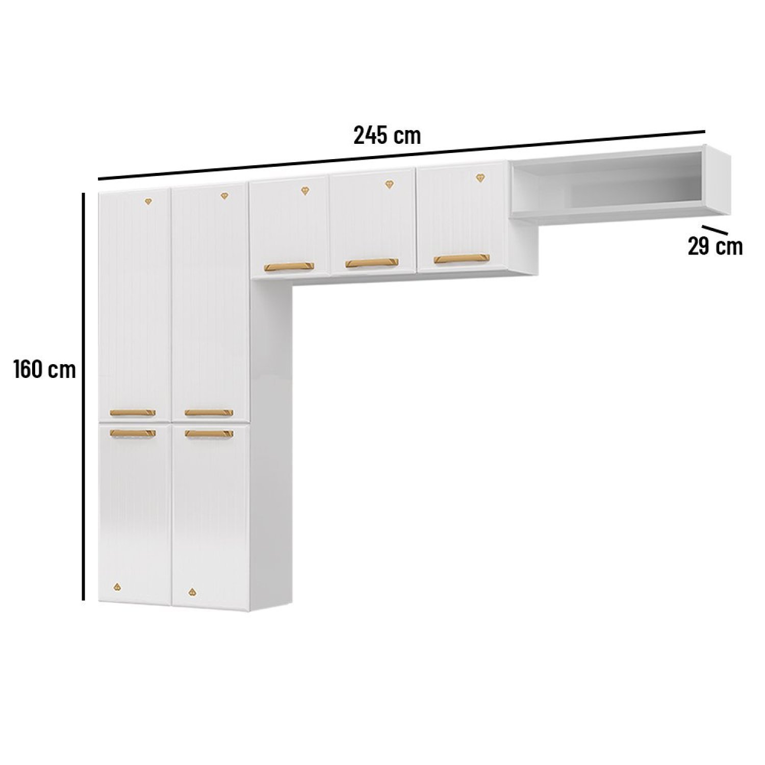 Cozinha de Aço Compacta 3 Peças 7 Portas 1 Nicho Smart  - 3