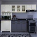 Ver imagem 1 de Cozinha de Aço Compacta Modulada 3 Peças 9 Portas Diamante Branco