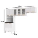Ver imagem 4 de Cozinha de Aço Compacta Modulada 3 Peças 9 Portas Diamante Branco