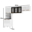 Ver imagem 4 de Cozinha de Aço Compacta Modulada 3 Peças 9 Portas Diamante Branco/Preto