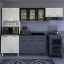 Ver imagem 1 de Cozinha de Aço Compacta Modulada 3 Peças 9 Portas Diamante Branco/Preto