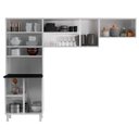 Ver imagem 6 de Cozinha de Aço Compacta Modulada 3 Peças 9 Portas Diamante Branco/Preto