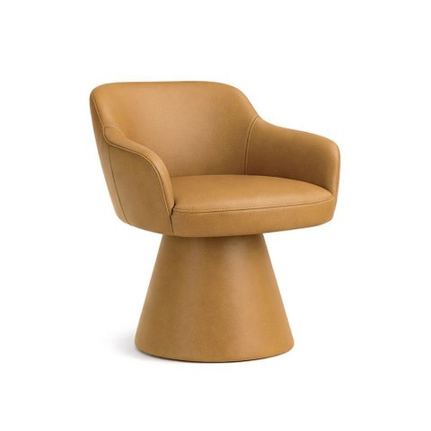 Cadeira de Mesa de Jantar Jade Base Cone Giratória Corano Camel - Nexta Casa