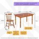 Ver imagem 3 de Conjunto Mesa de Jantar 125cm com 4 Cadeiras Estofadas Multimóveis CR50084