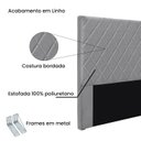 Ver imagem 4 de Cabeceira Casal 140cm Linho Esmeralda Cinza